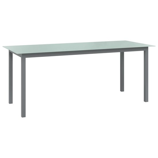 Tuintafel Wanda 190x90x74 cm aluminium en glas lichtgrijs