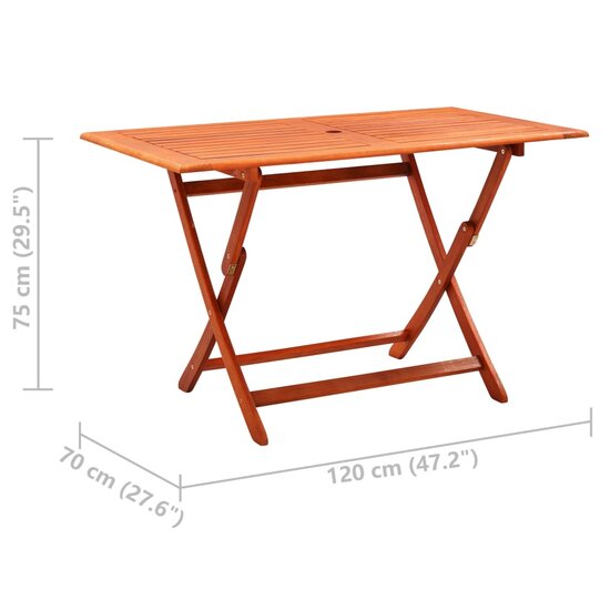 Tuintafel Jolly inklapbaar 120x70x75 cm massief hout