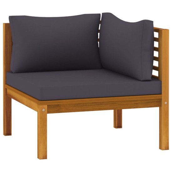 Loungeset Casimir met fauteuil massief hout 6-delig