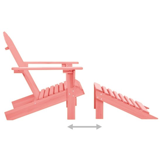 Tuinstoel Adirondack met voetenbank massief vurenhout roze