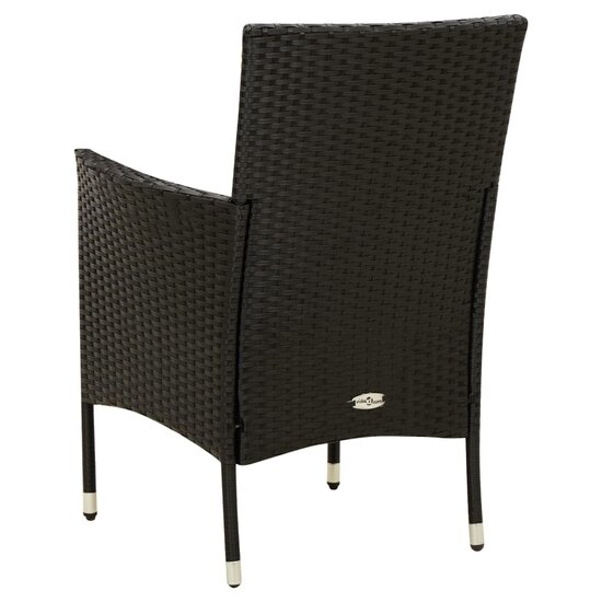 Eetkamerstoelen Havanna SET 4 st poly rattan zwart binnen/buiten