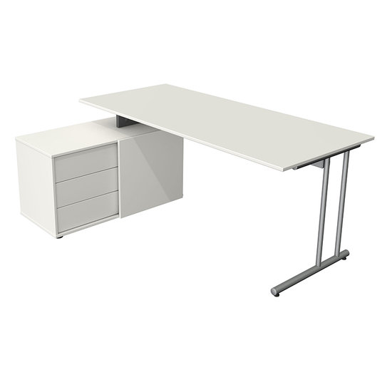 Kerkmann - Bureau Profi wit met archiefkast 180x80cm