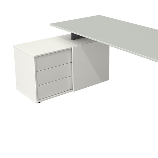 Kerkmann - Bureau Profi licht grijs met archiefkast 180x80cm