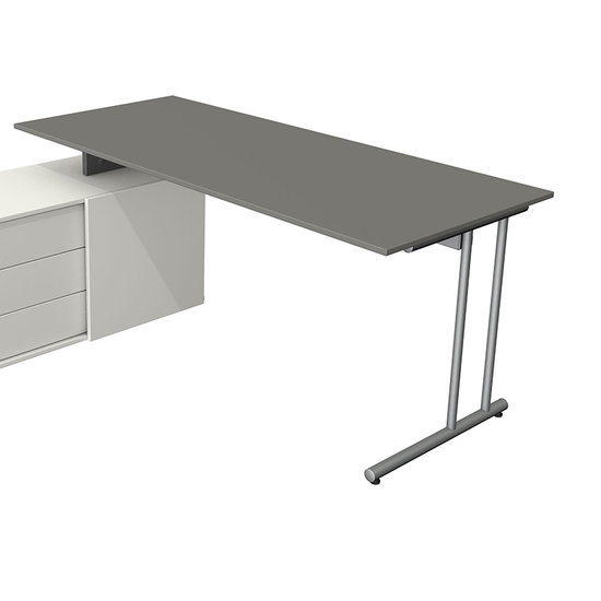 Kerkmann - Bureau Profi grafiet grijs met archiefkast 180x80cm