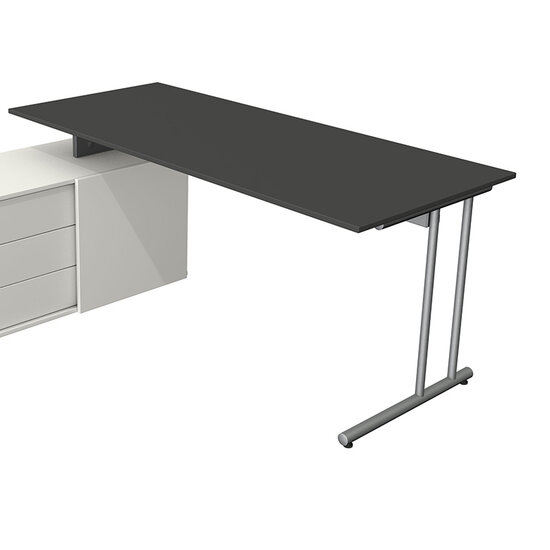 Kerkmann - Bureau Profi antraciet met archiefkast 180x80cm