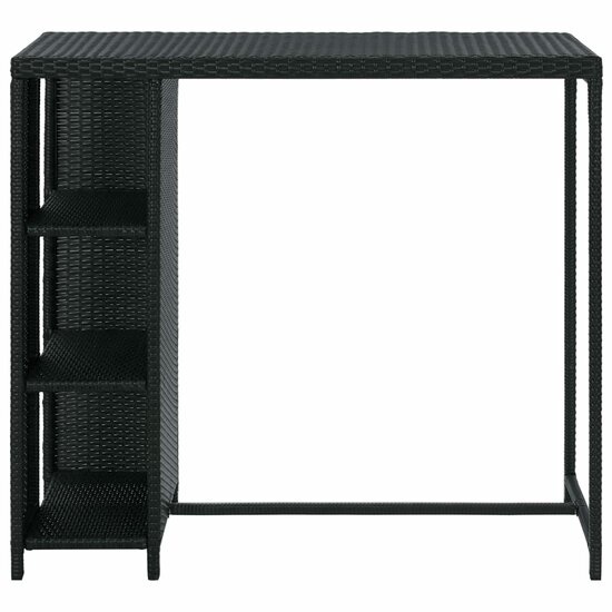 Bartafel Ondel met opbergrek 120x60x110 cm poly rattan zwart