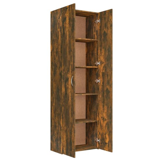 Archiefkast Andr&eacute; 60x32x190 cm bewerkt hout gerookt eikenkleurig