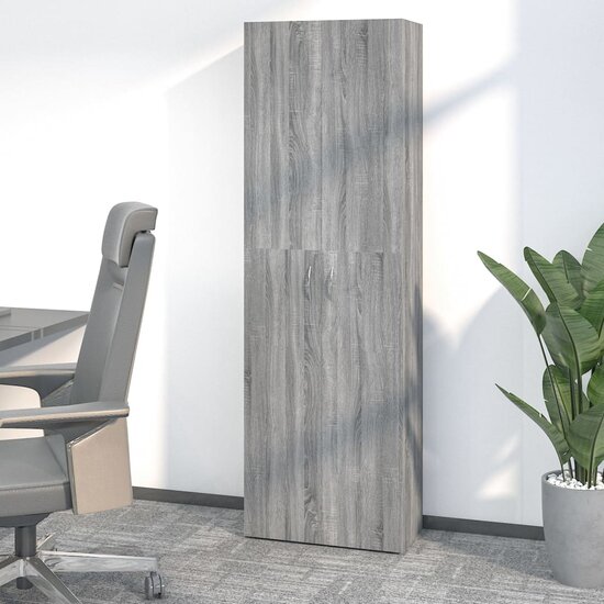 Archiefkastkast Andr&eacute; 60x32x190 cm bewerkt hout grijs