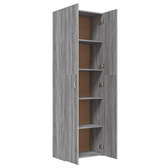 Archiefkastkast Andr&eacute; 60x32x190 cm bewerkt hout grijs