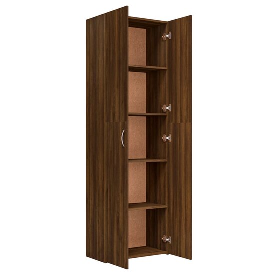 Archiefkast Andr&eacute; 60x32x190 cm bewerkt hout bruineikenkleurig