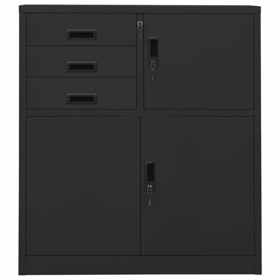 Archiefkast Jamie 90x40x102 cm staal antracietkleurig