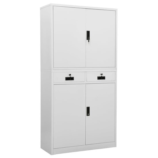 Archiefkast Calvin 90x40x180 cm staal lichtgrijs