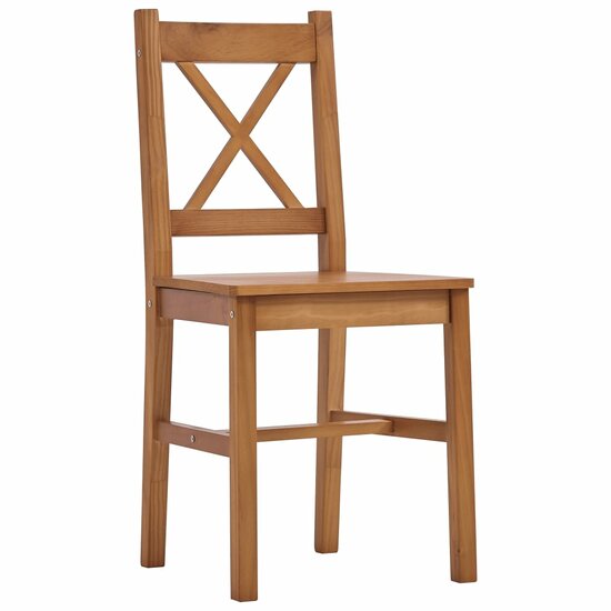 Eethoek Magda grenenhout honingbruin 6 stoelen