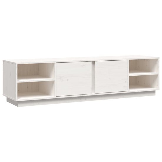 Tv-meubel Amber 156x40x40 cm massief grenenhout wit