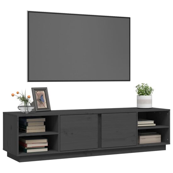 Tv-meubel Amber 156x40x40 cm massief grenenhout grijs