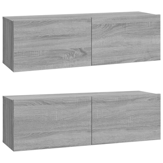 Tv-meubel Cugel wandgemonteerd 100x30x30 cm hout grijs