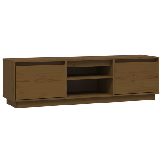 Tv-meubel Amber 140x35x40 cm massief grenenhout honingbruin