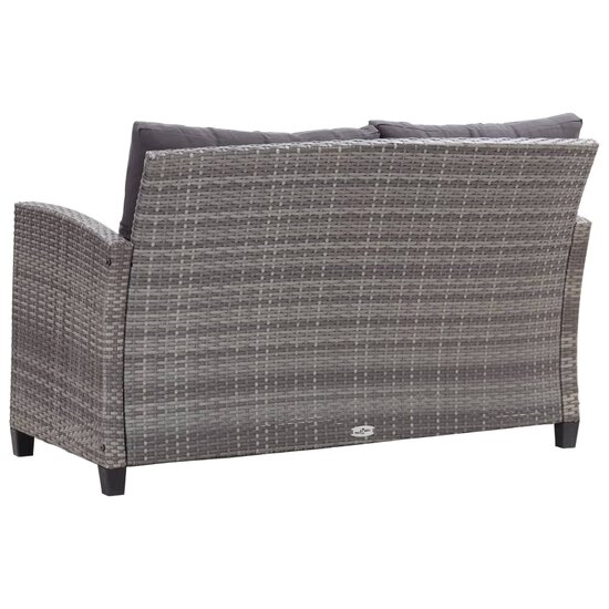 Loungeset Comfort met kussens poly rattan donkergrijs