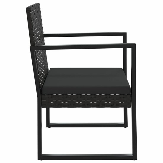 Tuinset Olivia lounge met kussens poly rattan zwart