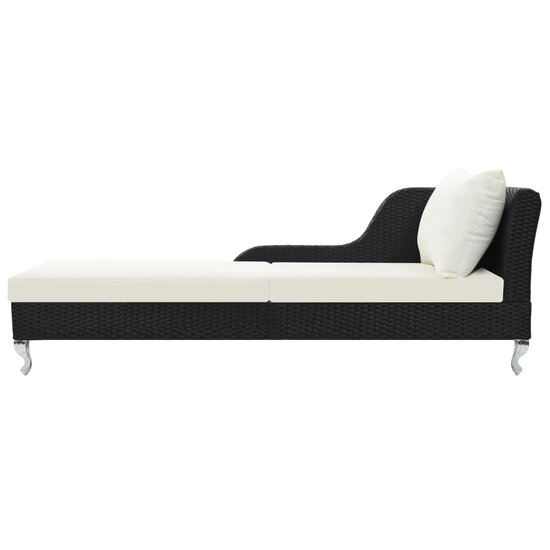 Ligbed sofa Dynamic met kussen poly rattan zwart