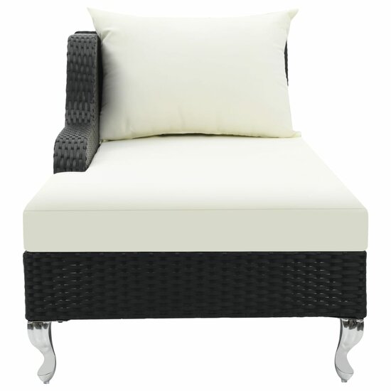 Ligbed sofa Dynamic met kussen poly rattan zwart