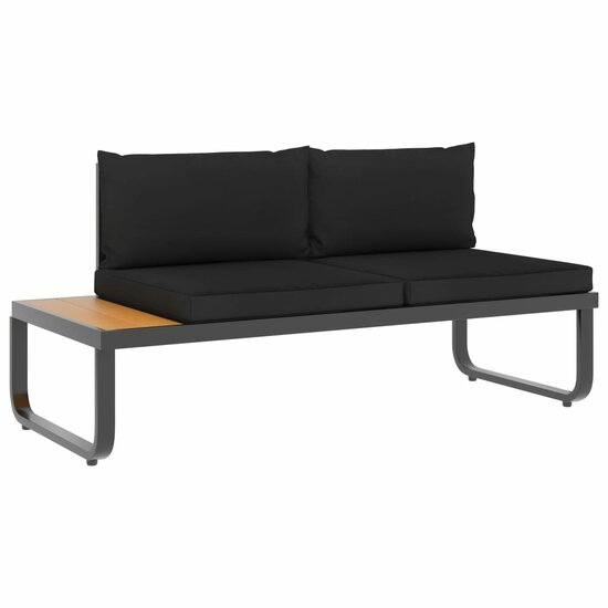 Loungeset Prince aluminium zwart met bruin 4-delig