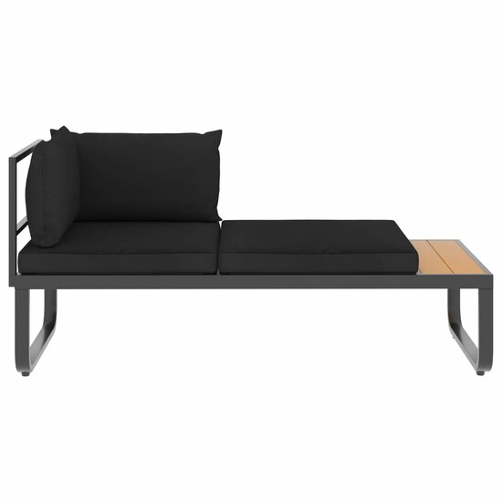 Loungeset Prince aluminium zwart met bruin 4-delig