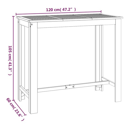 Tuinset Barset massief acaciahout tafel met 6 krukken