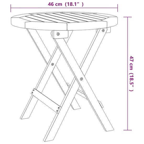 Bistrotafel &Oslash;46X47 Cm Massief Acaciahout