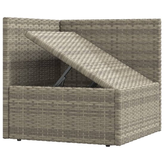 Loungeset Trendy Met Kussens Poly Rattan Grijs 7-delig