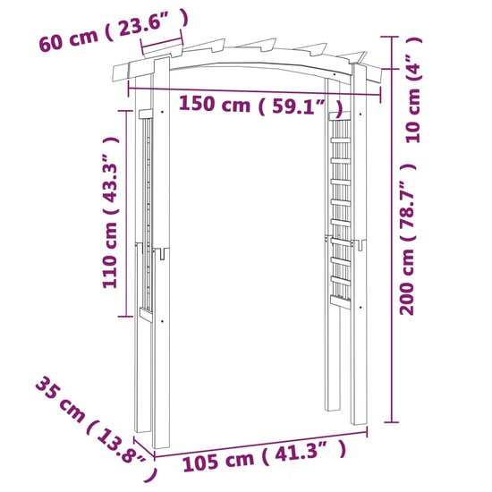 Tuinboog 150X50X210 Cm Hout