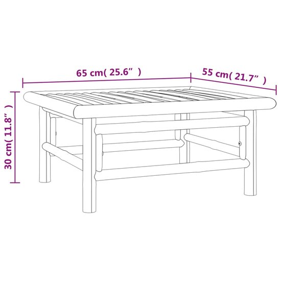 Loungeset Palmas Met Kussens Bamboe Taupe 6-delig