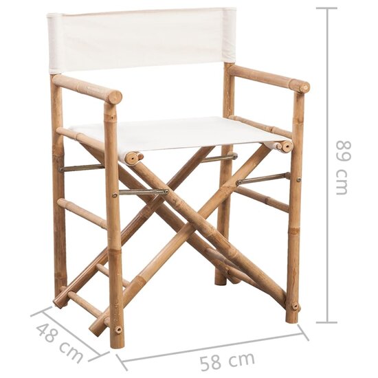 Regisseursstoelen 2 St Inklapbaar Bamboe En Canvas