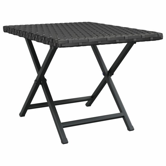 Tuintafel Inklapbaar 45X35X32 Cm Poly Rattan Zwart