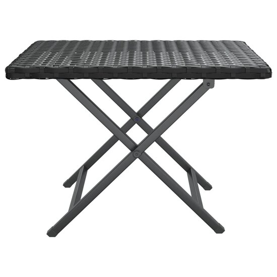 Tuintafel Inklapbaar 45X35X32 Cm Poly Rattan Zwart