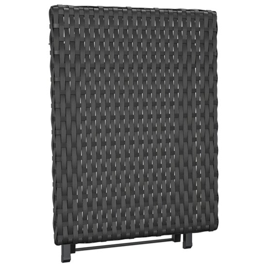 Tuintafel Inklapbaar 45X35X32 Cm Poly Rattan Zwart