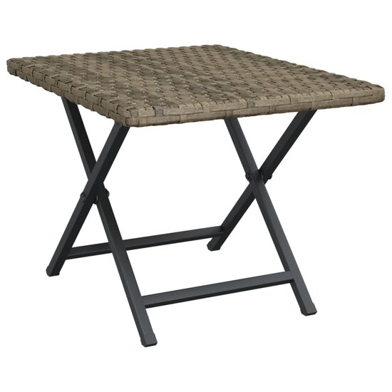 Tafel Tanya Inklapbaar 45X35X32 Cm Poly Rattan Grijs