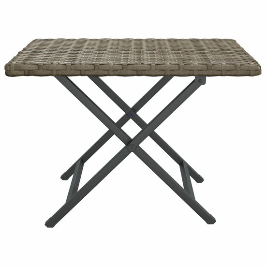 Tafel Tanya Inklapbaar 45X35X32 Cm Poly Rattan Grijs