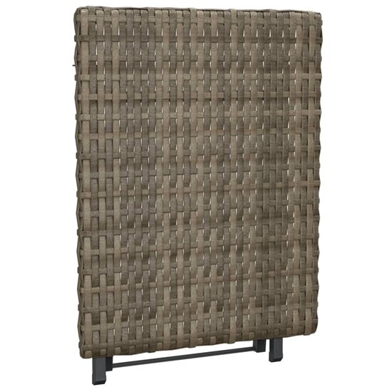 Tafel Tanya Inklapbaar 45X35X32 Cm Poly Rattan Grijs