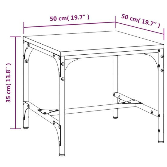 Bijzettafel Manon 50X50X35 Cm Gerookt Eikenkleurig