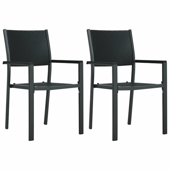 Tuinstoel Myra SET 2 St Rattan-Look Kunststof Zwart