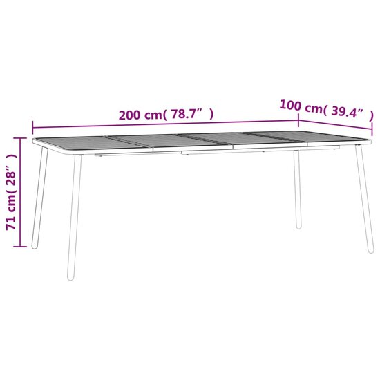 Tuinset  Florida Staal Antracietkleurig 8 stoelen