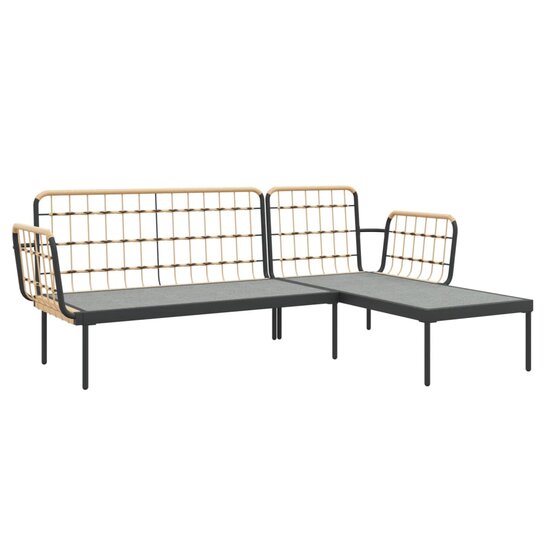 3-Delige Loungeset Hinke Met Kussens Poly Rattan Beige