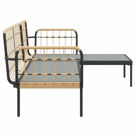 3-Delige Loungeset Hinke Met Kussens Poly Rattan Beige