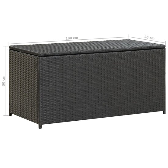 Tuinbox 100X50X50 Cm Poly Rattan Zwart