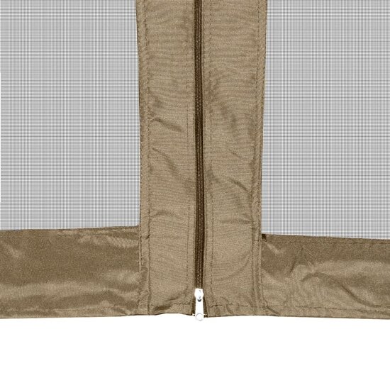 Partytent Met Wanden Zeshoekig 3,6X3,1 M Taupe 220 G/M&sup2;