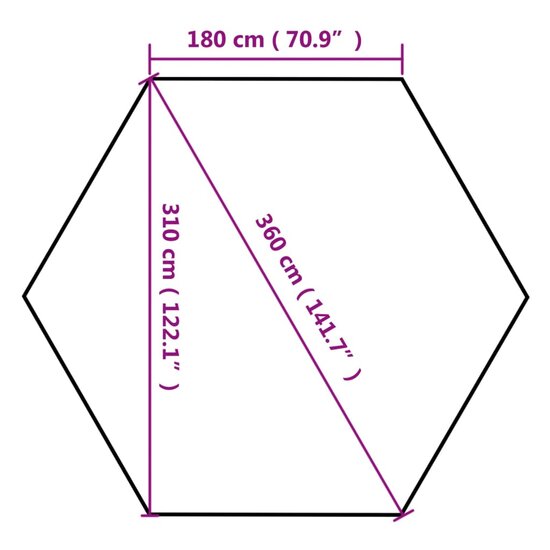 Partytent Met Wanden Zeshoekig 3,6X3,1 M Taupe 220 G/M&sup2;