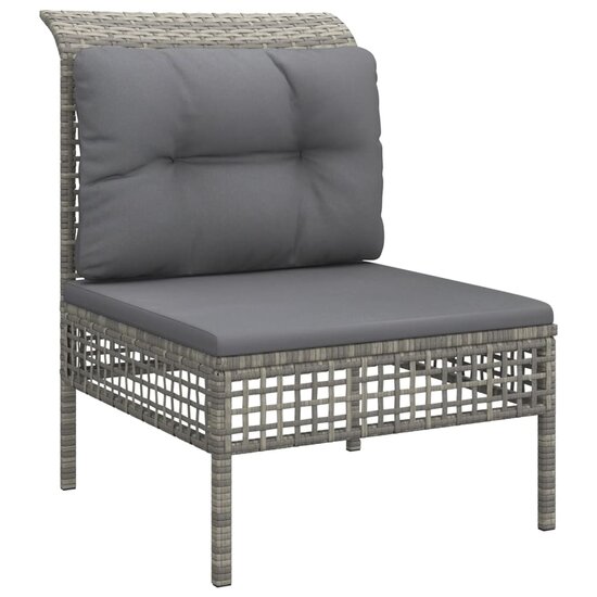 5-Delige Loungeset Burman Met Kussens Poly Rattan Grijs