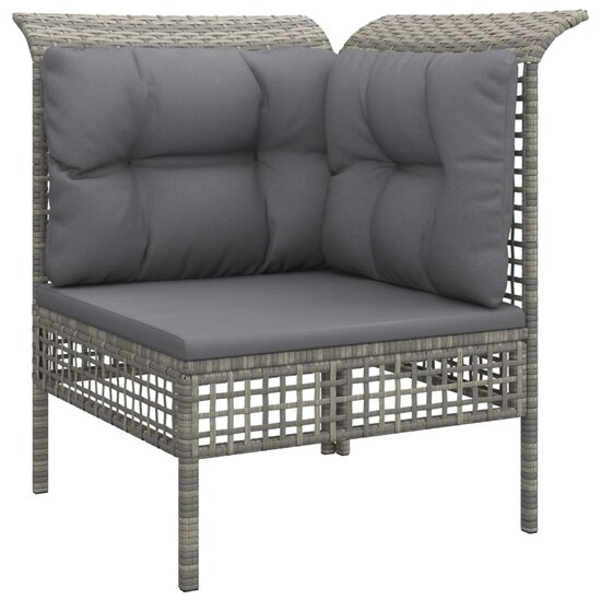 5-Delige Loungeset Burman Met Kussens Poly Rattan Grijs