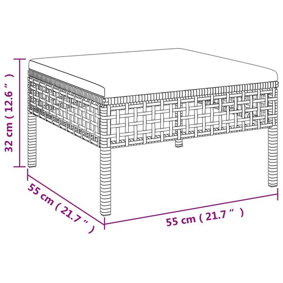 5-Delige Loungeset Burman Met Kussens Poly Rattan Grijs